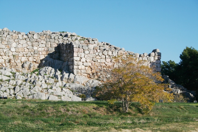 Tiryns - The Western bastion in front of the Great Megaron palace